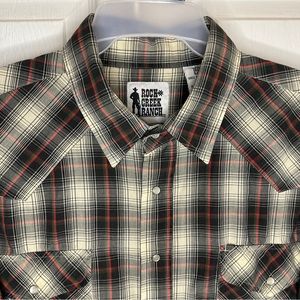 Rock Creek Ranch Pearl Snap Western Shirt 3XL, Long Sleeve Plaid, Big & Tall